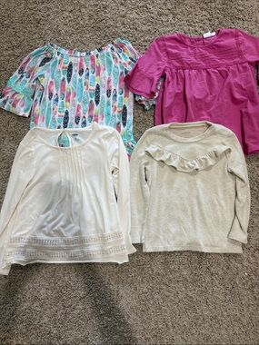 Girls Pink Peasant Top - Unbranded